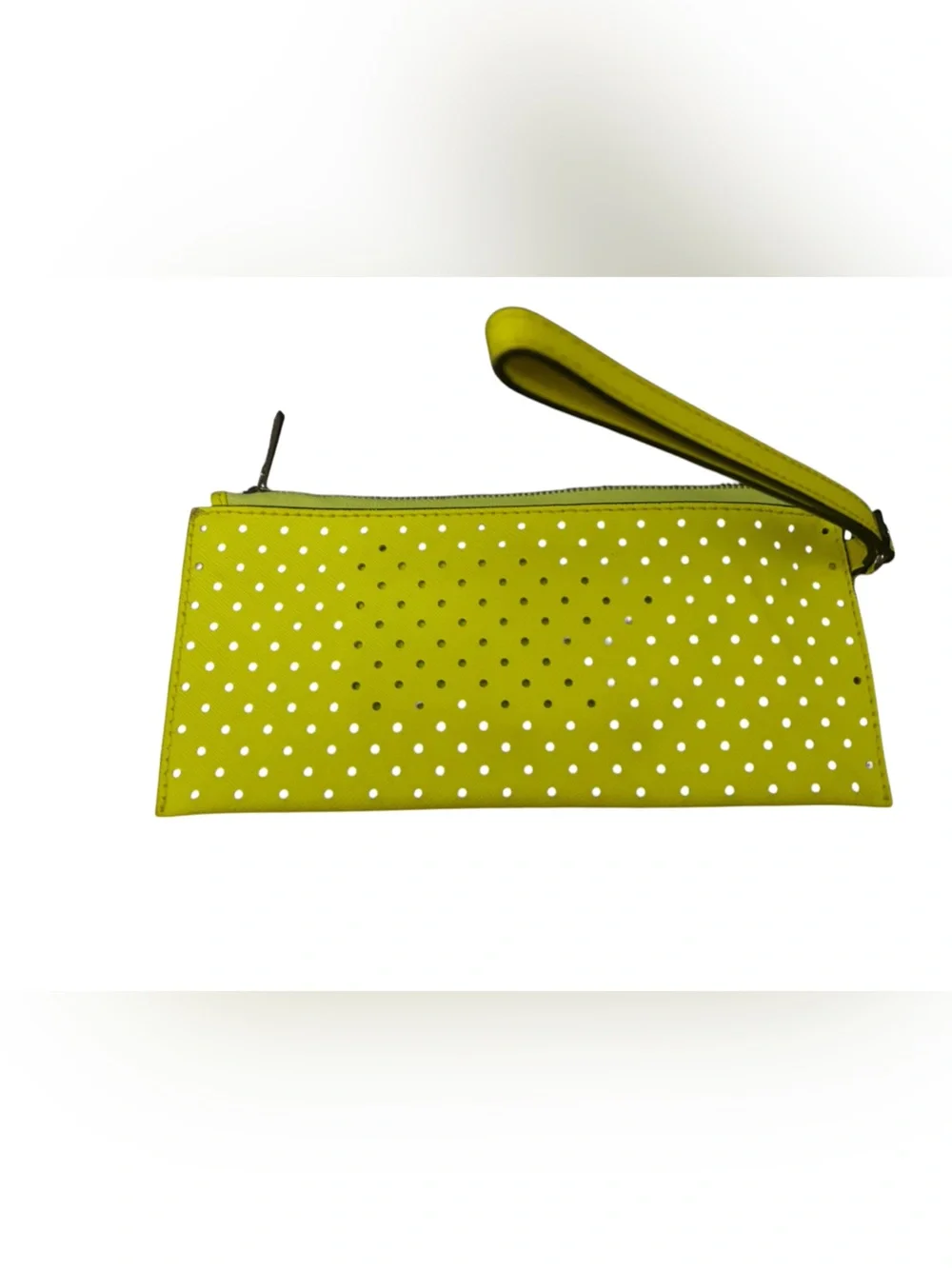 Michael Kors Neon Yellow Perforated Wristlet Clutch
